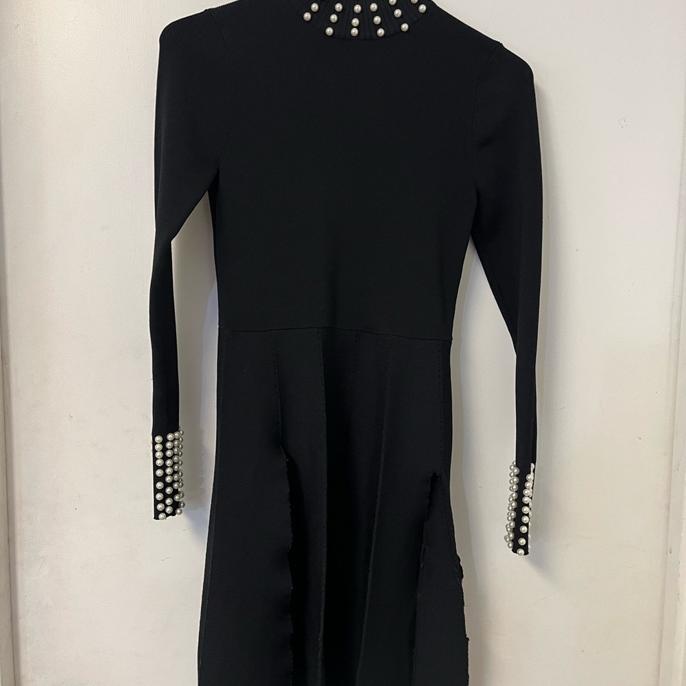 Zara Black Dress with Pearl Details